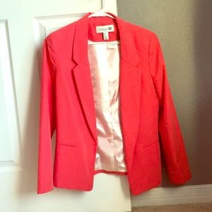 Coral suit jacket blazer. Colorful and fun!